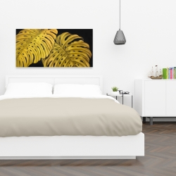 Toile 24 x 48 - Feuille monstera doré