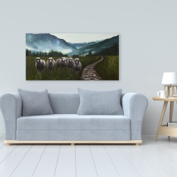 Toile 24 x 48 - Moutons à la campagne