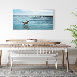 Toile 24 x 48 - Chien à la plage