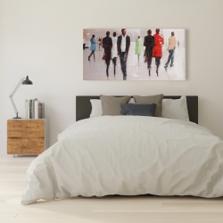 Canvas 24 x 48 -  silhouettes in the street