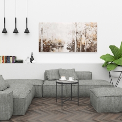 Toile 24 x 48 - Forêt blanche abstraite
