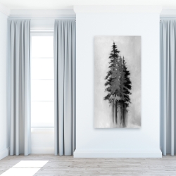 Canvas 24 x 48 - Silhouette of black and grey trees