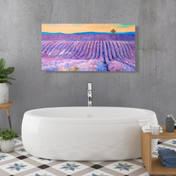 Toile 24 x 48 - Paysage d'un champ de lavande