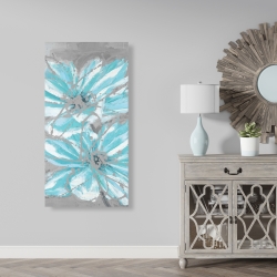 Canvas 24 x 48 - Two little abstract blue flowers