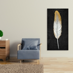 Toile 24 x 48 - Plume dorée