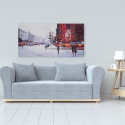 Canvas 24 x 48 - Black and red street scene