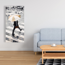 Canvas 24 x 48 - Man walking with his umbrella