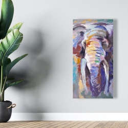 Canvas 24 x 48 - Elephant in pastel color