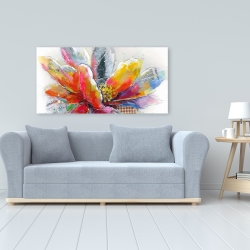 Canvas 24 x 48 - Abstract flower with texture