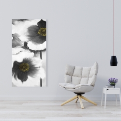 Canvas 24 x 48 - Black and white flowers