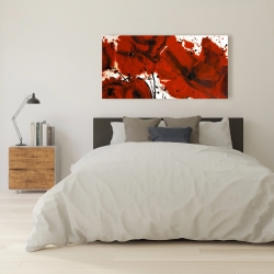 Canvas 24 x 48 - Abstract red flowers field