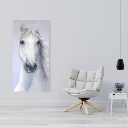 Toile 24 x 48 - Cheval blanc puissant