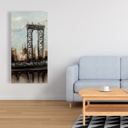 Canvas 24 x 48 - City bridge by a cloudy day