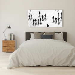 Canvas 24 x 48 - Overhead view of people on the street