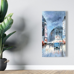 Canvas 24 x 48 - Abstract red and blue city