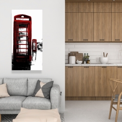 Canvas 24 x 48 - Telephone box and big ben of london