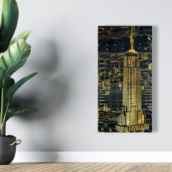 Canvas 24 x 48 - Gold city blue print