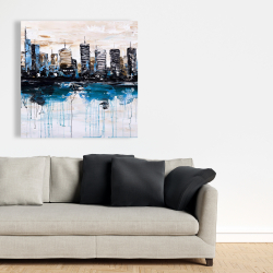 Canvas 36 x 36 - Abstract city with reflection on water