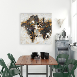 Canvas 36 x 36 - Abstract world map with typography
