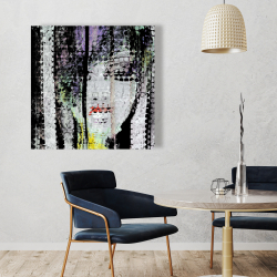 Canvas 36 x 36 - Abstract colorful woman face
