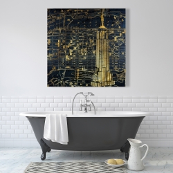 Canvas 36 x 36 - Gold city blue print