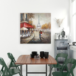 Canvas 36 x 36 - Couple walking in paris street