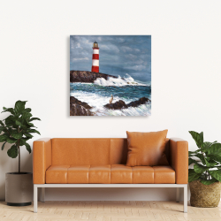 Canvas 36 x 36 - Lighthouse at the edge of the sea unleashed