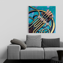 Canvas 36 x 36 - Musician with french horn