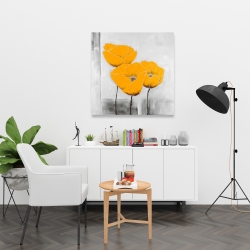 Canvas 36 x 36 - Three yellow flowers