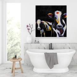 Canvas 36 x 36 - Two funny cows