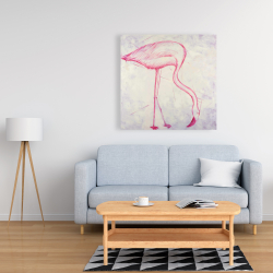 Canvas 36 x 36 - Pink flamingo sketch