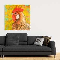 Canvas 36 x 36 - Colorful chicken