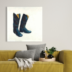 Canvas 36 x 36 - Leather cowboy boots