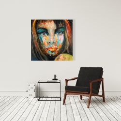 Canvas 36 x 36 - Colorful woman portrait