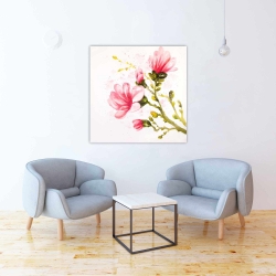 Canvas 36 x 36 - Watercolor magnolia flowers