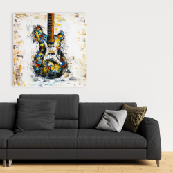 Canvas 36 x 36 - Abstract colorful guitar