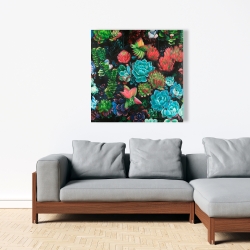 Canvas 36 x 36 - Set of colorful succulents