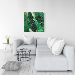 Canvas 36 x 36 - Several exotic plant leaves