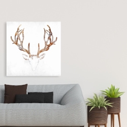 Canvas 36 x 36 - Wood looking deer head
