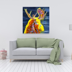 Canvas 36 x 36 - Colorful moose