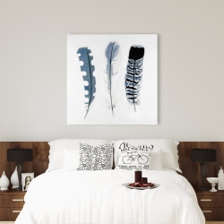Canvas 36 x 36 - Delicate blue feathers