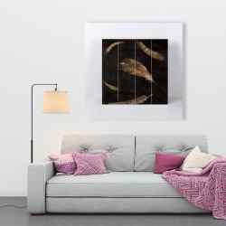Canvas 36 x 36 - Golden feathers