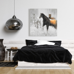 Canvas 36 x 36 - Abstract herd of horses
