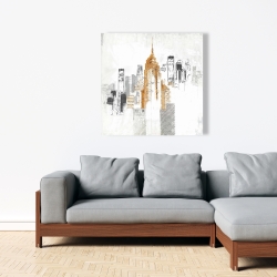Canvas 36 x 36 - Blurry sketch style cityscape