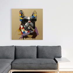 Canvas 36 x 36 - Abstract smoking dog