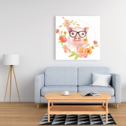 Canvas 36 x 36 - Happy little pig