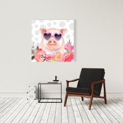 Canvas 36 x 36 - Little pig in love