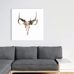 Canvas 36 x 36 - Deer skull with roses