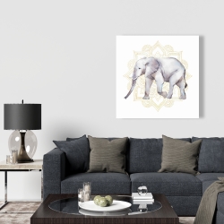 Toile 36 x 36 - éléphant sur mandalas