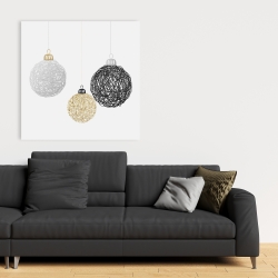 Canvas 36 x 36 - Three christmas balls